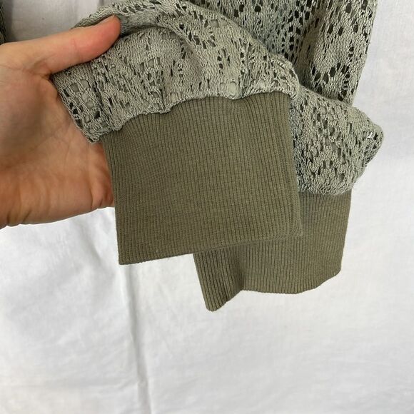 Sage Green Intimately Free People Textured Lace Jogger Pants - Picture 4 of 5